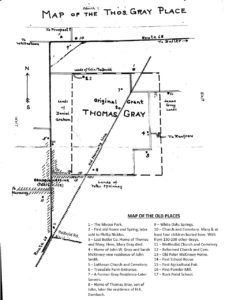 map of the thomas gray place butler county, pa